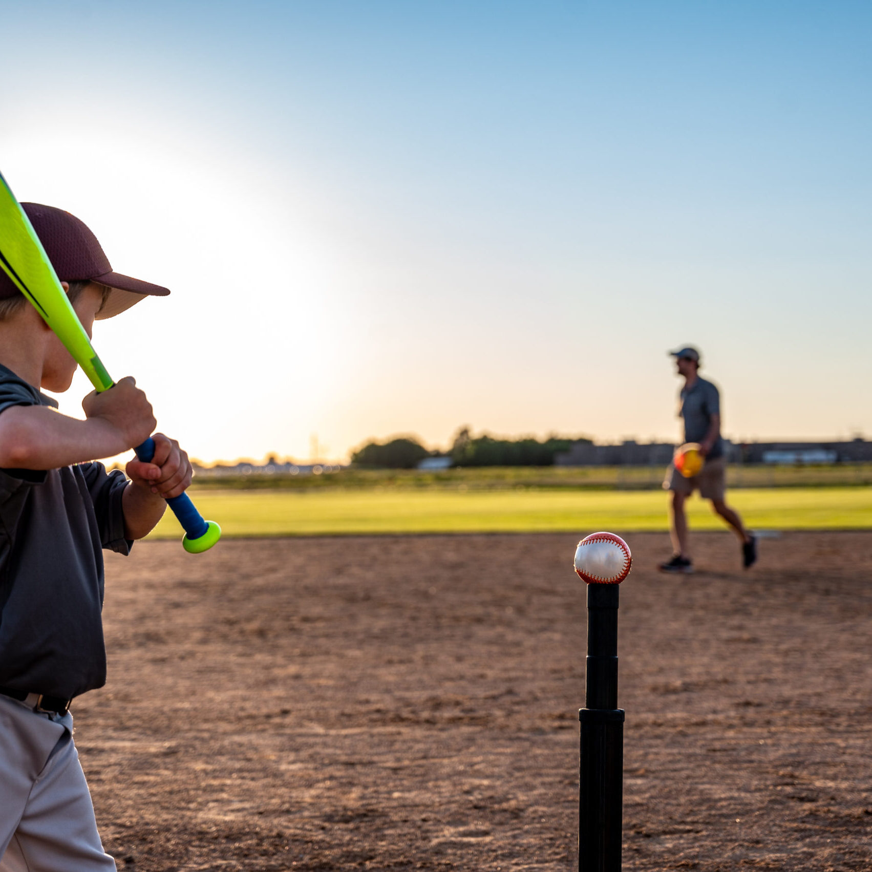 Tee ball sport played by youth groups in the summer